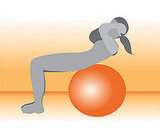 Upper Abs: Crunches on Exercise Ball 
